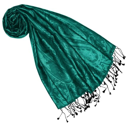 Lorenzo Cana Pashmina Damen Schal Schaltuch jacquard gewebt 100% Seide Paisley Muster Seidenschal Seidentuch Ton in Ton 7861433 von Lorenzo Cana