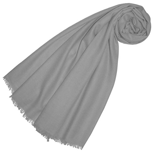 Lorenzo Cana Pashmina Damenschal Schaltuch 100% Kaschmir leicht kuschelweich Kaschmirschal Kaschmirtuch Kaschmirpashmina einfarbig grau von Lorenzo Cana