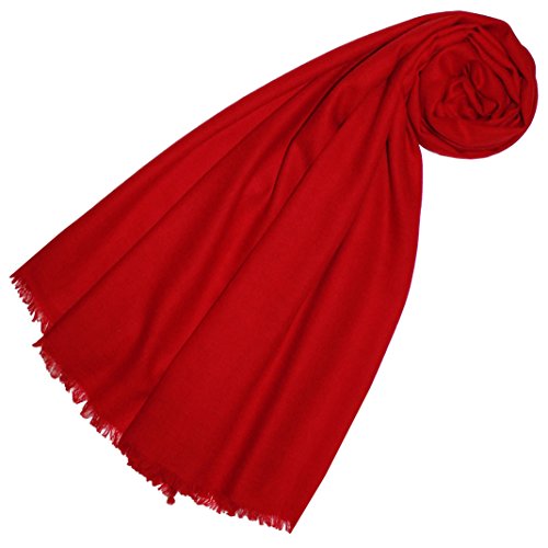 Lorenzo Cana Pashmina Damenschal Schaltuch 100% Kaschmir leicht kuschelweich Kaschmirschal Kaschmirtuch Kaschmirpashmina einfarbig rot von Lorenzo Cana