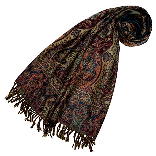 Lorenzo Cana Pashmina Damenschal Schaltuch aus weicher Wolle Paisleymuster bunt mehrfarbig 70 cm x 190 cm Wollschal Wolltuch Stola Umschlagtuch 78197 von Lorenzo Cana