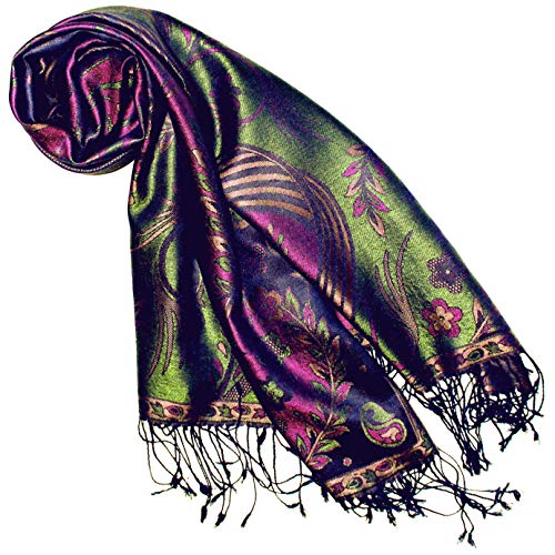 Lorenzo Cana Pashmina Damenschal Schaltuch jacquard gewebt 100% Seide, 70 cm x 190 cm Paisley Muster Seidenschal Seidentuch Seidenpashmina harmonische Farben 7808688 von Lorenzo Cana