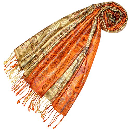 Lorenzo Cana Pashmina Damenschal Schaltuch jacquard gewebt 100% Seide 70 cm x 190 cm Paisleymuster Seidenschal Seidentuch Seidenpashmina 78516 von Lorenzo Cana