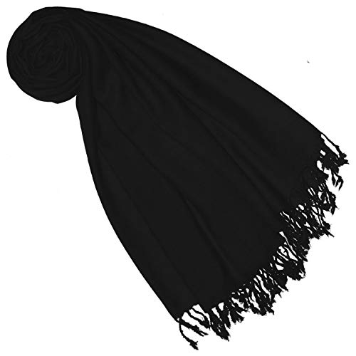 Lorenzo Cana Pashmina Schal Schaltuch 50% Kaschmir 50% Wolle vom Merino-Lamm Wolle Kaschmirschal Wollschal Damenschal Frauenschal schwarz black 7838677 von Lorenzo Cana