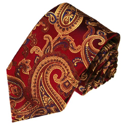 Lorenzo Cana - Rot gold blaue handgefertigte Krawatte aus 100% Seide im Paisleymuster - 36069 Lorenzo Cana - Rot gold blaue handgefertigte Krawatte aus 100% Seide im Paisleymuster - 36069 von Lorenzo Cana