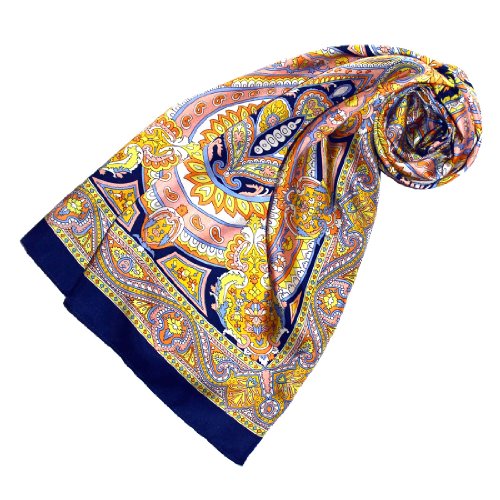 Lorenzo Cana Seidenschal aufwändig bedruckt Paisley Muster Schal 100% Seide 50 x 170 cm harmonische Farben Damentuch Schaltuch 89072 von Lorenzo Cana