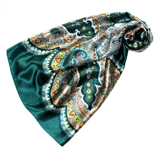 Lorenzo Cana Seidentuch aufwändig bedruckt Tuch 100% Seide 90 cm x 90 cm harmonische Grün Farben Damentuch Schaltuch 89082 von Lorenzo Cana
