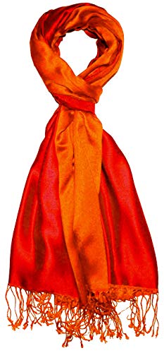 Lorenzo Cana Wendeschal 70% Seide 30% Viskose 70 x 190 cm zweifarbig Schal wendbar Double Face Herrenschal Männer rot orange 786201177 von Lorenzo Cana