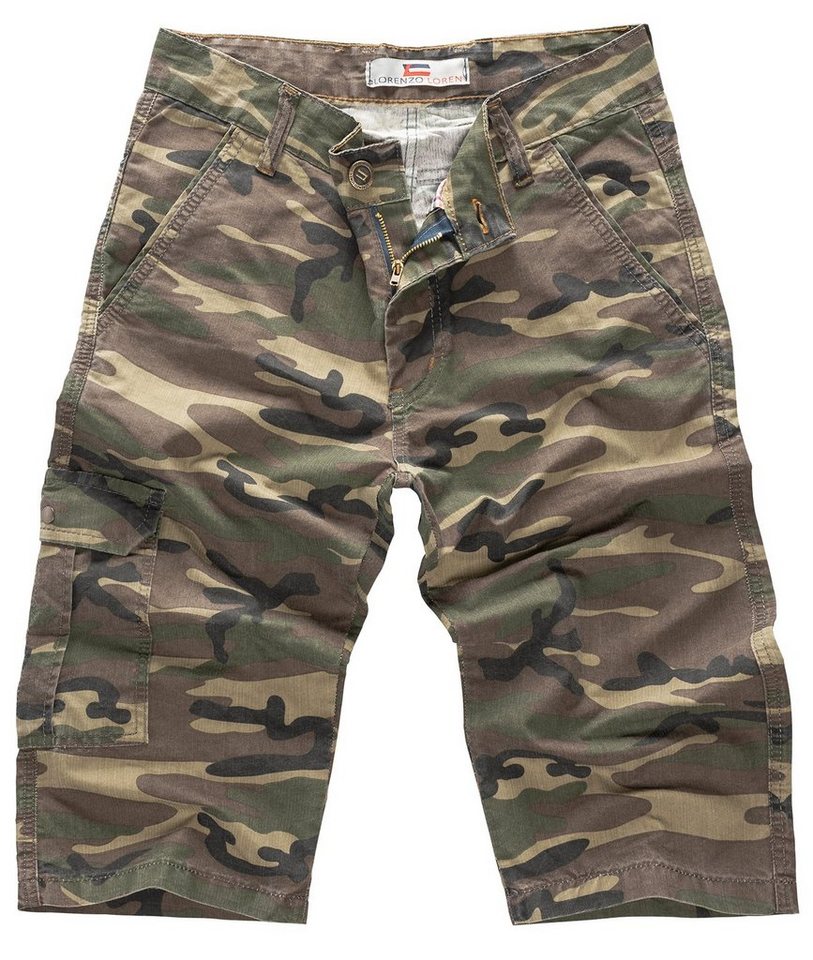 Lorenzo Loren Cargoshorts Herren Shorts Cargoshorts Camouflage LL-390 von Lorenzo Loren