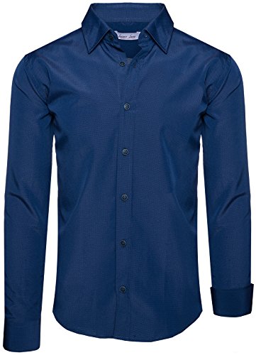Lorenzo Loren Herren Hemd Slim Fit Herrenhemd Business Hemd S-3XL LL-205 [Navy Gr. S] von Lorenzo Loren