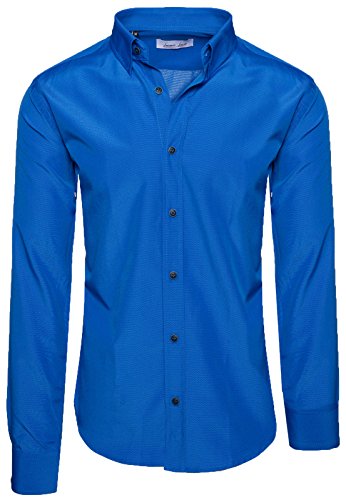 Lorenzo Loren Herren Hemd Slim Fit Herrenhemd Business Hemd S-3XL LL-205 [Royalblau Gr. S] von Lorenzo Loren