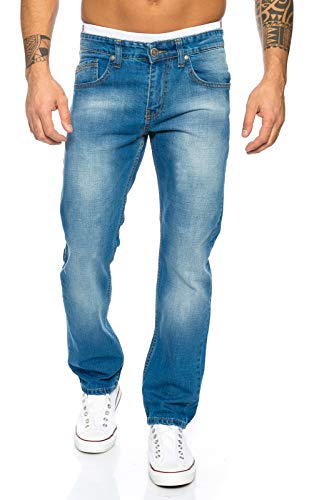 Lorenzo Loren Herren Jeans Hose Denim Blau LL-394 [W34 L30] von Lorenzo Loren