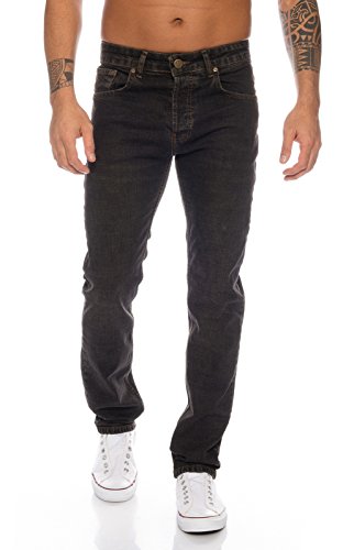 Lorenzo Loren Herren Jeans Hose Denim Jeans Used-Look Regular-Fit [LL326 - Schwarz - W30 L34] von Lorenzo Loren
