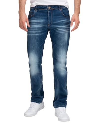 Lorenzo Loren Herren Jeans Regular Fit Baumwolle Männer Hose Denim Straight Cut Stonewashed LL-4021 Blau W34 L30 von Lorenzo Loren