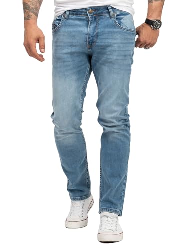 Lorenzo Loren Herren Jeans Regular Fit Stretch Jeans Männerhose Herrenjeans Denim Hosen Herrenhose Straight Cut Stonewashed LL-4001 Blau W33 L32 von Lorenzo Loren