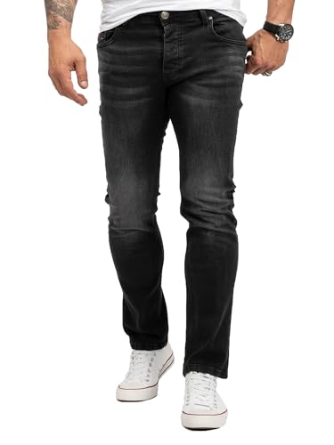 Lorenzo Loren Herren Jeans Regular Fit Stretch Jeans Männerhose Herrenjeans Denim Hosen Herrenhose Straight Cut Stonewashed LL-4004 Dunkelgrau W40 L34 von Lorenzo Loren
