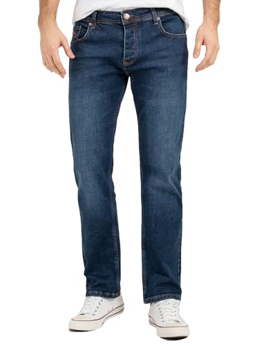 Lorenzo Loren Herren Jeans Regular Fit Stretch Jeans Männerhose Herrenjeans Denim Hosen Herrenhose Straight Cut Stonewashed LL-4008 Blau W32 L30 von Lorenzo Loren