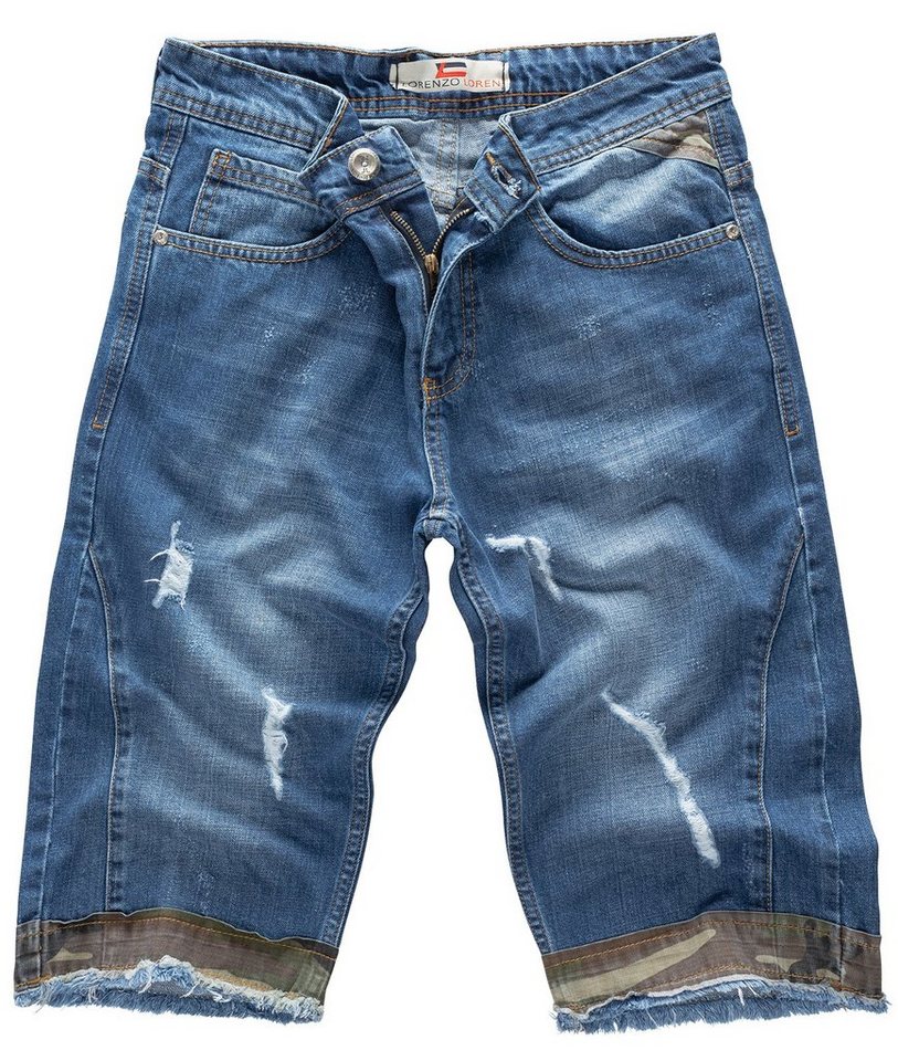 Lorenzo Loren Jeansshorts Herren Shorts Denim Blau LL-393 von Lorenzo Loren