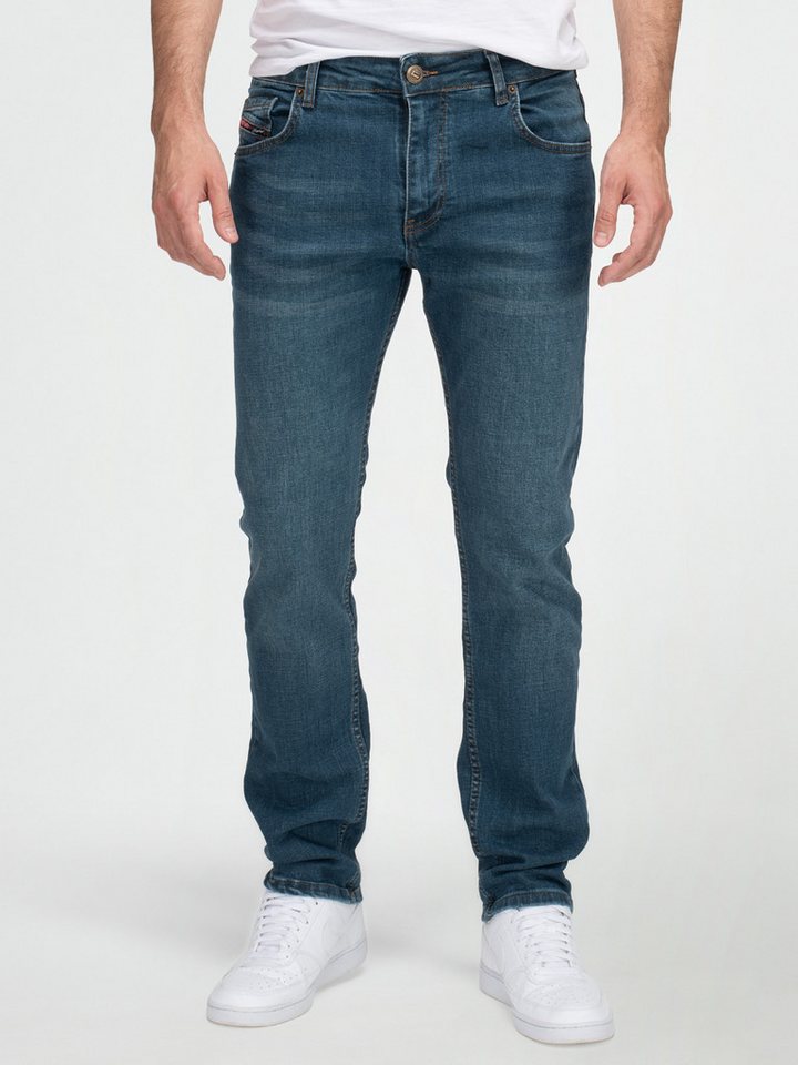 Lorenzo Loren Straight-Jeans Herren Jeans Hose Stonewashed LL-4016 von Lorenzo Loren