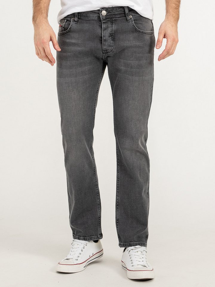 Lorenzo Loren Straight-Jeans Herren Jeans Hose Denim Dunkelgrau LL-4010 von Lorenzo Loren