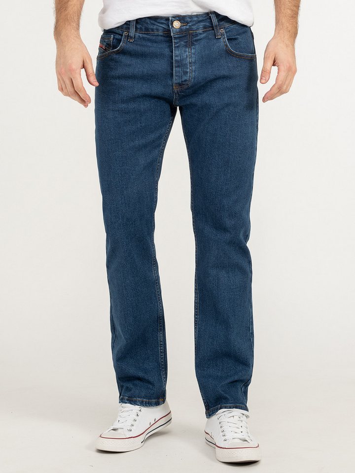 Lorenzo Loren Straight-Jeans Herren Jeans Hose Denim Blau LL-4009 von Lorenzo Loren