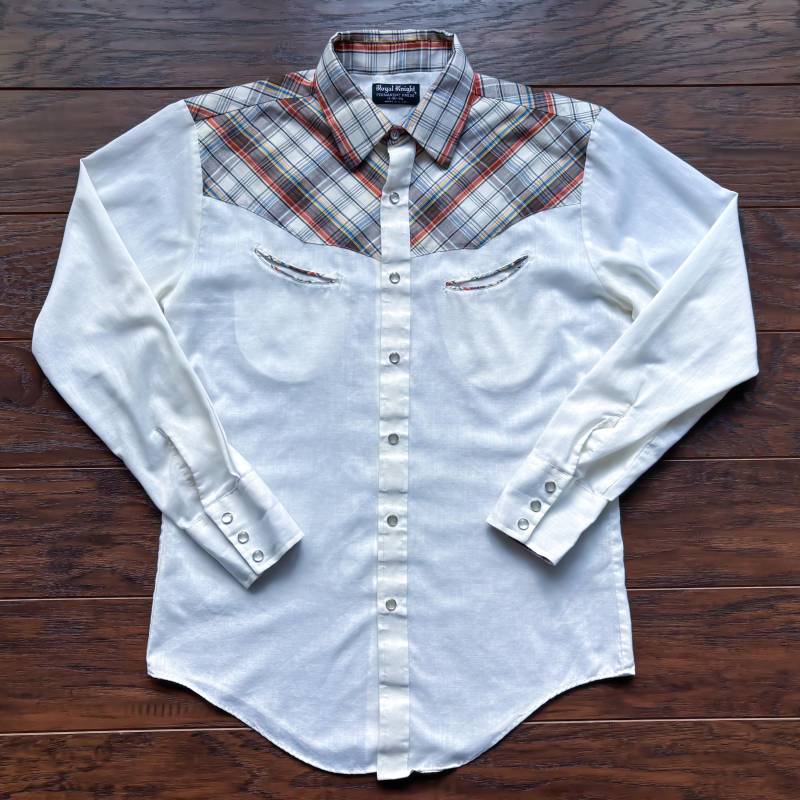 Vintage Western Herren Royal Knight Hemd Mit Karierten Passen Und Taschen Lächeln | Hergestellt in Den Usa von LorettasLaundry