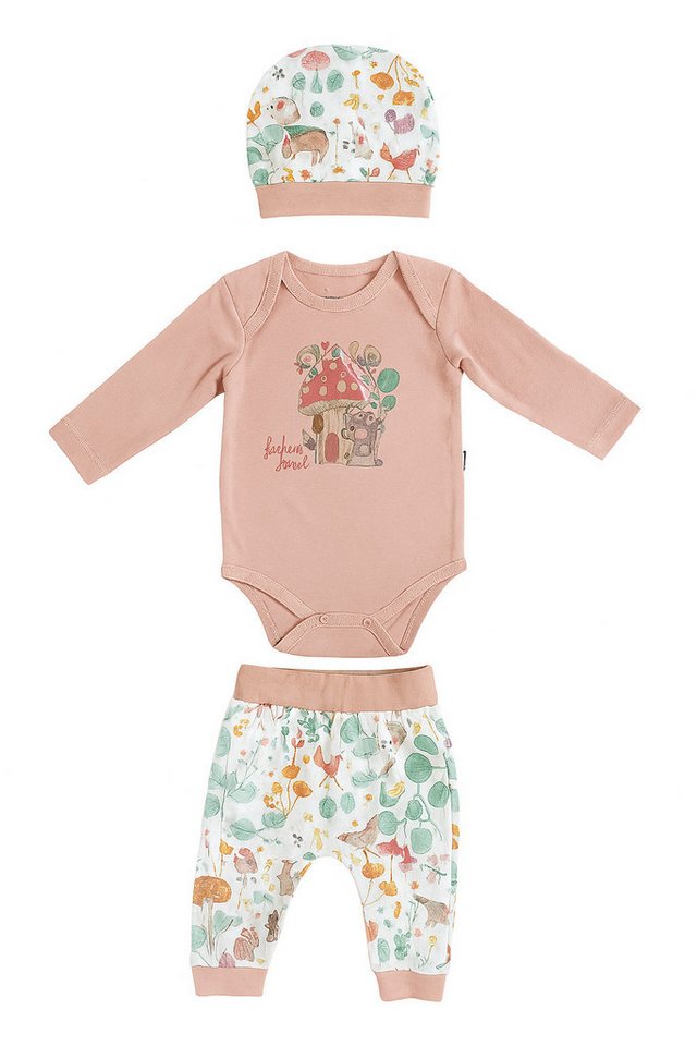 Lorey Medtec Erstausstattungspaket Mädchen Outfit, 3erSet, Body + Hose + Mütze, 100% Baumwolle (Body + Hose + Mütze) von Lorey Medtec