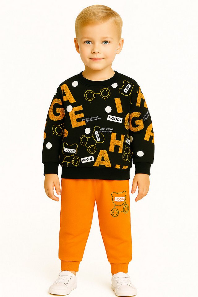 Lorey Medtec Freizeitanzug Junge Outfit, 2er Set, Pullover, Hose, 100 % Baumwolle, Schwarz (Pullover + Hose) von Lorey Medtec