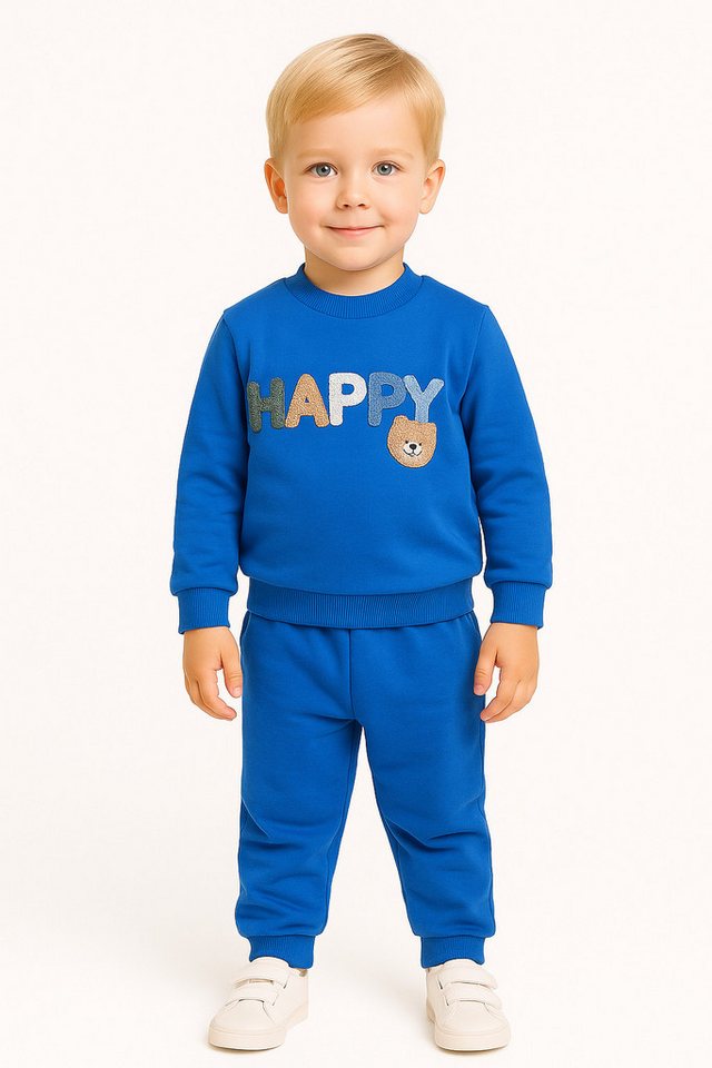 Lorey Medtec Freizeitanzug Jungen Outfit, 2er Set, Pullover, Hose, 100 % Baumwolle, Blau (Pullover + Hose) von Lorey Medtec