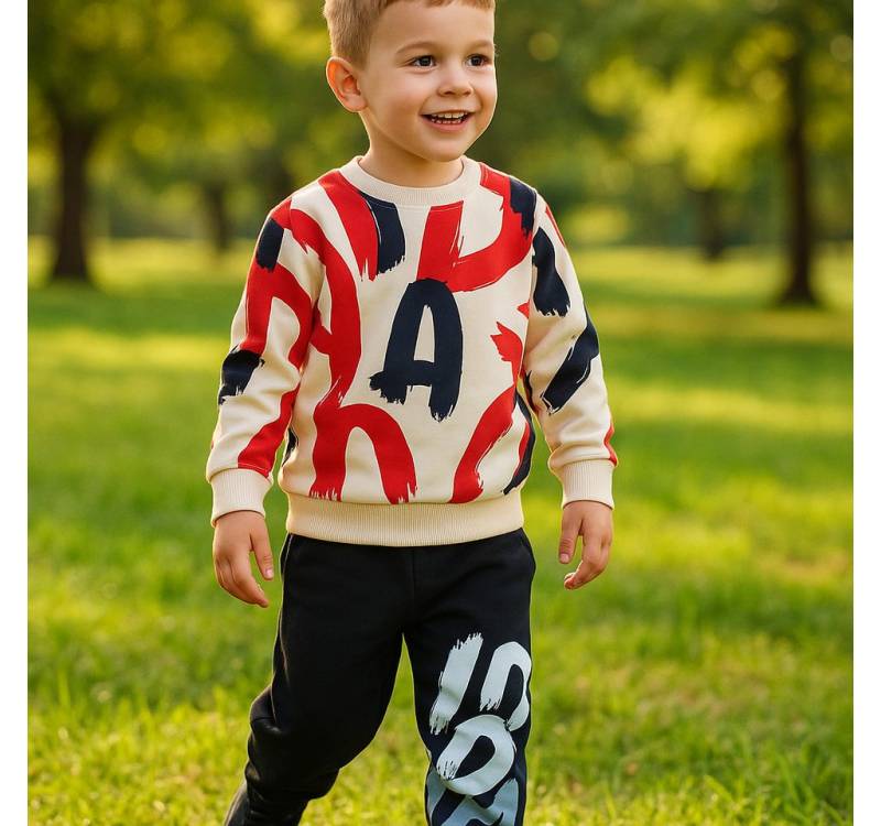 Lorey Medtec Freizeitanzug Jungen Outfit, 2er Set Kleinkind: Pullover + Hose, 100% Baumwolle (Pullover + Hose) von Lorey Medtec