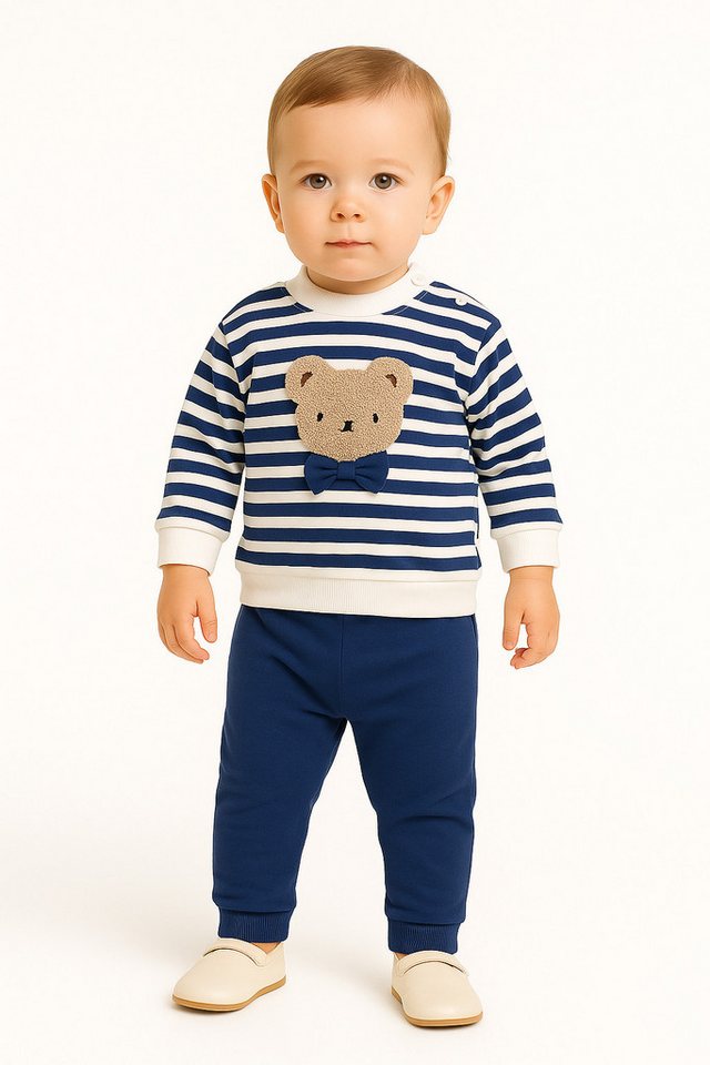 Lorey Medtec Langarmshirt & Hose Jungen Outfit, 2er Set Kleinkind: Pullover + Hose, 100% Baumwolle (Pullover + Hose) von Lorey Medtec