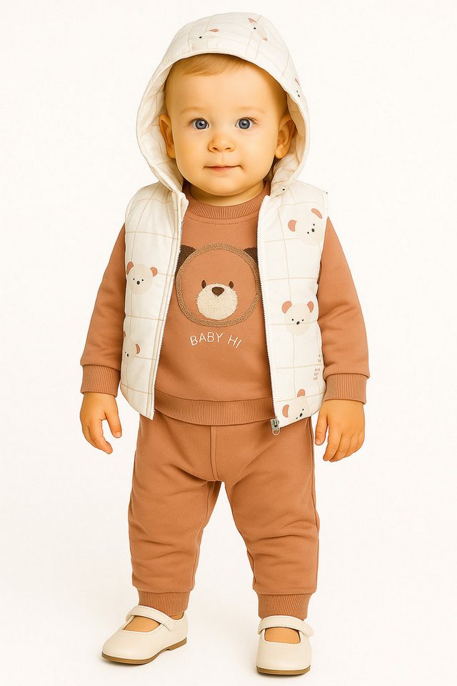 Lorey Medtec Neugeborenen-Geschenkset Jungen Outfit, 3er Set, Langarmshirt, Weste, Hose, 100% Baumwolle (Langarmshirt + Weste + Hose) von Lorey Medtec