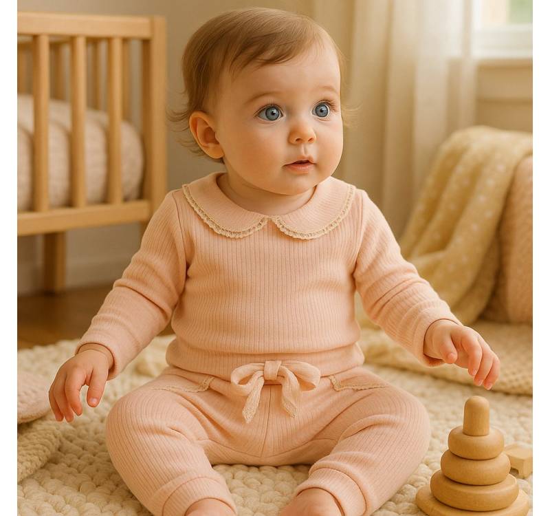 Lorey Medtec Neugeborenen-Geschenkset Mädchen Outfit, 2er Set, Langarmshirt + Hose, Rosa, 100 % Baumwolle (Langarmshirt + Hose) von Lorey Medtec