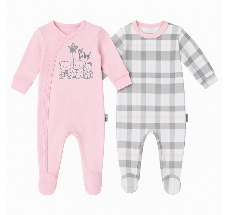 Lorey Medtec Strampler 2 x Baby Mädchen Strampler mit Fuß, Strampelanzug, 100% Baumwolle (2er-Pack) von Lorey Medtec