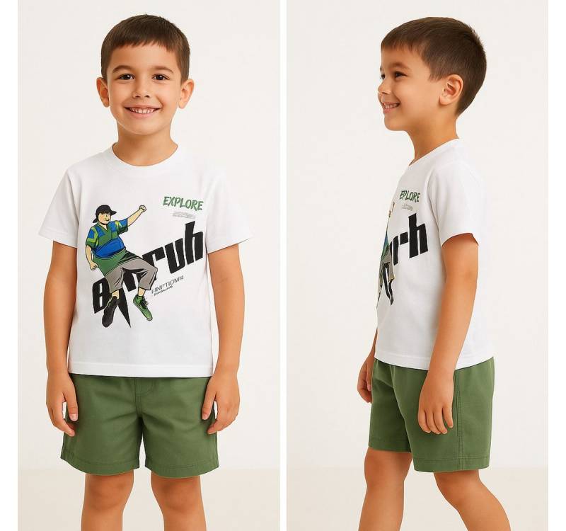 Lorey Medtec T-Shirt & Shorts Jungen Outfit, 2er Set für Kleinkind: T-Shirt + Shorts, 100% Baumwolle von Lorey Medtec