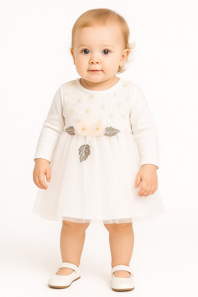 Lorey Medtec Taufkleid Prinzessin Kleid, Party Kleid, Spitze, Tüll, 100% Baumwolle, Weiß Spitze, Tüll von Lorey Medtec