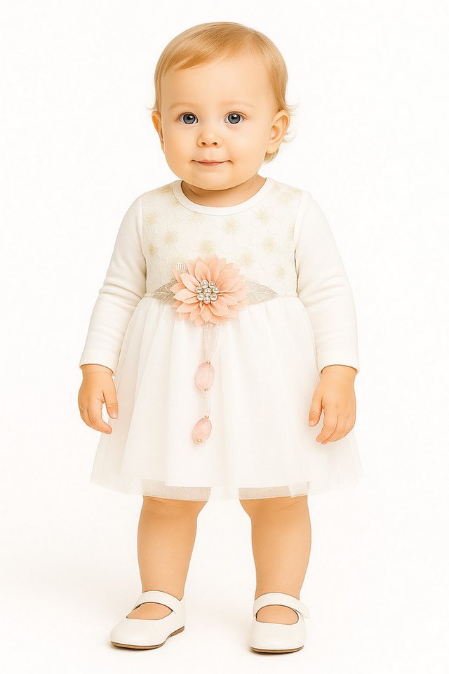 Lorey Medtec Taufkleid Prinzessin Kleid, Party Kleid, Spitze, Tüll, 100% Baumwolle, Weiß Spitze, Tüll von Lorey Medtec