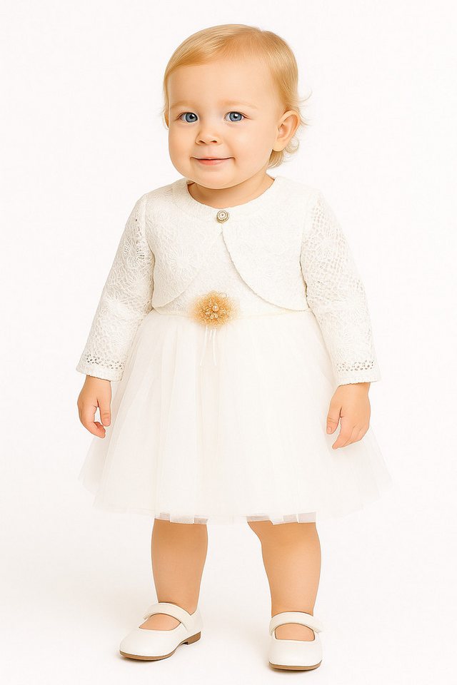 Lorey Medtec Taufkleid Prinzessin Kleid +Jacke, Festkleid, 100% Baumwolle, Weiß (Kleid + Jacke) Spitze, Tüll von Lorey Medtec