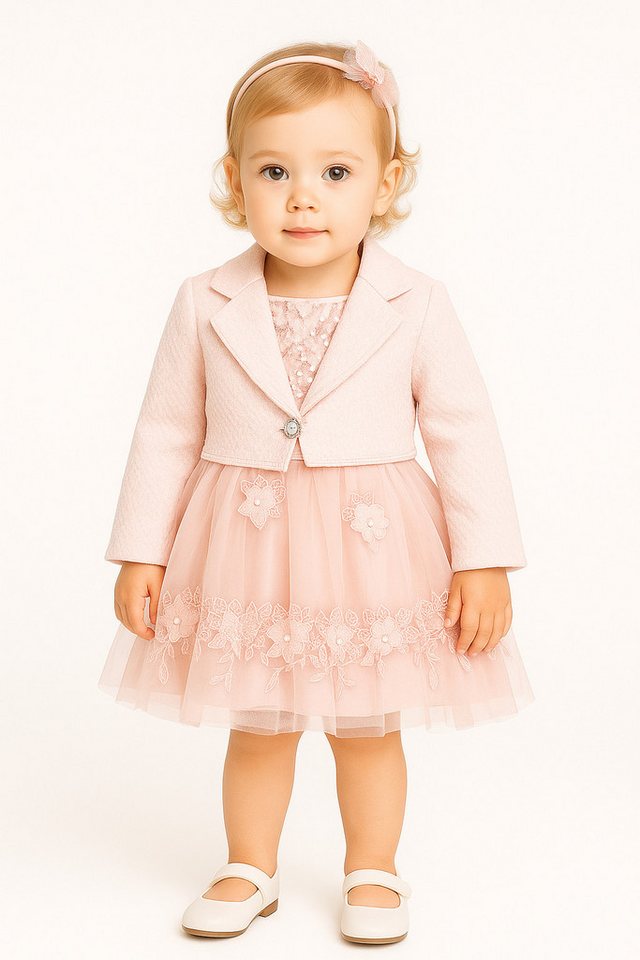 Lorey Medtec Taufkleid Prinzessin Kleid mit Blazer + Haarreif, Party Kleid, 100% Baumwolle Spitze, Tüll von Lorey Medtec