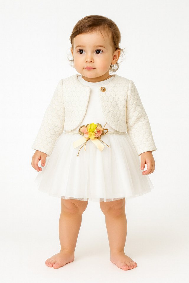 Lorey Medtec Taufkleid Prinzessin Kleid mit Jacke, Party Kleid, Spitze, 100% Baumwolle (Kleid + Jäckchen) Spitze, Tüll von Lorey Medtec