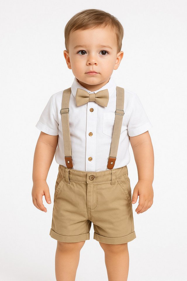 Lorey Medtec Anzug 4-teilig Jungen Outfit, Kleinkind Set: Hemd + Shorts + Fliege + Hosenträger (Hemd + Shorts + Hosenträger + Fliege) von Lorey Medtec
