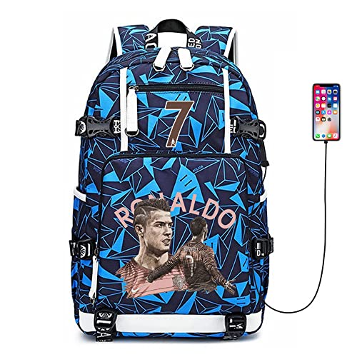 Lorh's store Fußballer Star R-onaldo Multifunktionsrucksack Reisestudent Rucksack Fans Büchertasche für Männer Frauen (NB-Muster 2) von Lorh's store