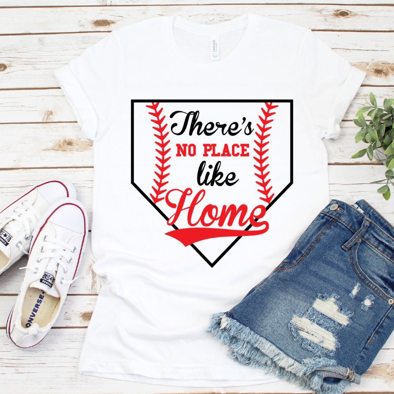 Es Gibt Keinen Ort Wie Zu Hause Unisex Jersey Kurzarm-T-Shirt, Baseball-Shirt, Lori Apgar Schafft von LoriApgarCreates
