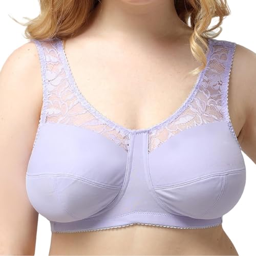 LoriEr Damen Spitze Plus Größe volle Abdeckung Soft Cup Komfort Baumwolle Wirefree BH von LoRier