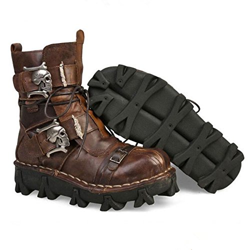 Lorie & Knight Herren Motorradstiefel aus echtem Leder, Militärstiefel, Gothic, Totenkopf, Punk, Braun Lorie & Knight Herren Motorradstiefel aus echtem Leder, Militärstiefel, Gothic, Totenkopf, Punk, Braun von Lorie & Knight