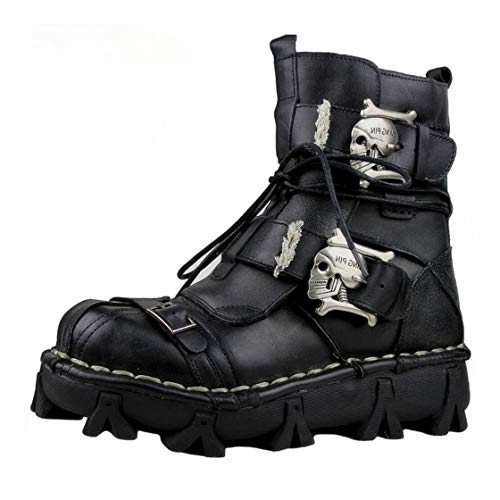 Lorie & Knight Herren schwarz echtes Leder militär armeestiefel gotische schädel punkmotorradstiefel Lorie & Knight Herren schwarz echtes Leder militär armeestiefel gotische schädel punkmotorradstiefel von Lorie & Knight