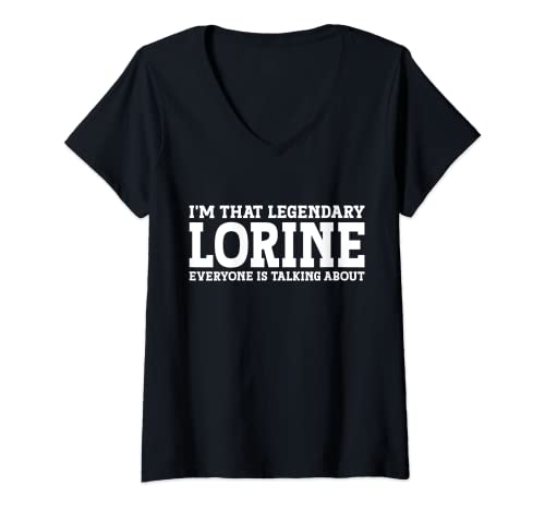 Damen Lorine Persönlicher Name Frauen Mädchen Lustig Lorine T-Shirt mit V-Ausschnitt Damen Lorine Persönlicher Name Frauen Mädchen Lustig Lorine T-Shirt mit V-Ausschnitt von Lorine Gifts Tee Women Girl Name Birthday Gifts