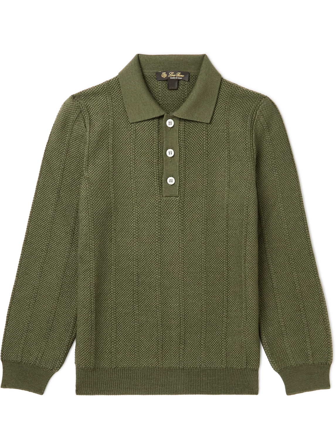 Loro Piana Kids - Wool, Silk and Cashmere-Blend Piqué Polo Shirt - Men - Green - Age 6 von Loro Piana Kids
