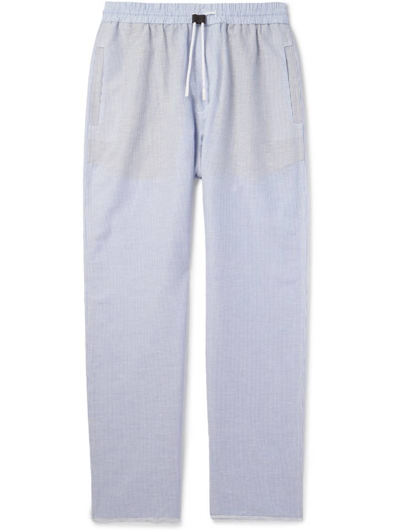 Loro Piana - Akanko Straight-Leg Striped Linen and Cotton-Blend Poplin Trousers - Men - Blue - IT 56 von Loro Piana