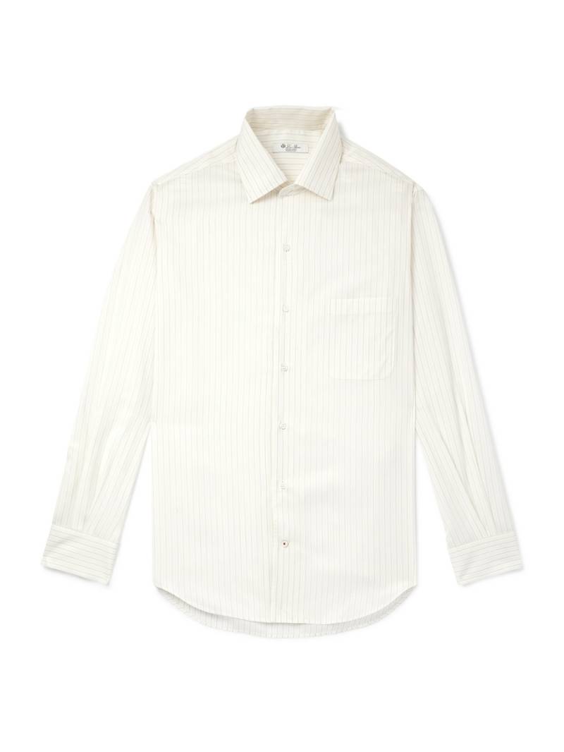 Loro Piana - André Striped Wool and Silk-Blend Shirt - Men - White - XXL von Loro Piana