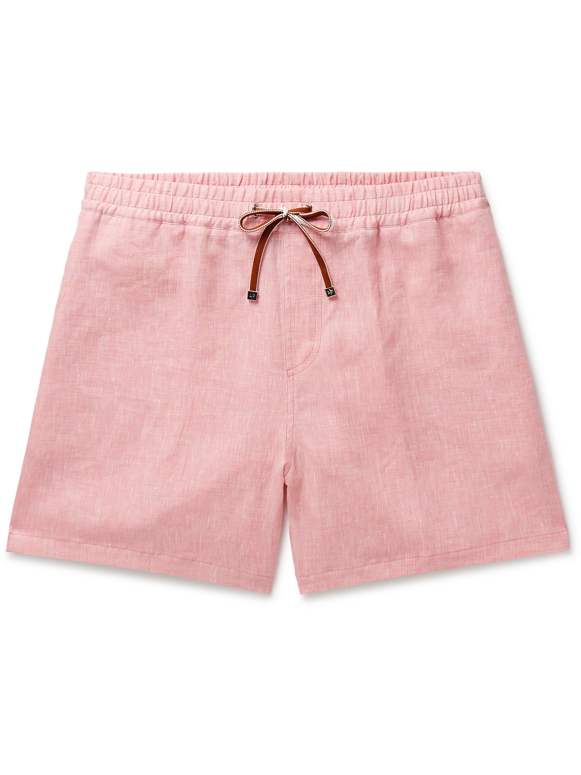 Loro Piana - Arizona Straight-Leg Linen Drawstring Bermuda Shorts - Men - Pink - XS von Loro Piana